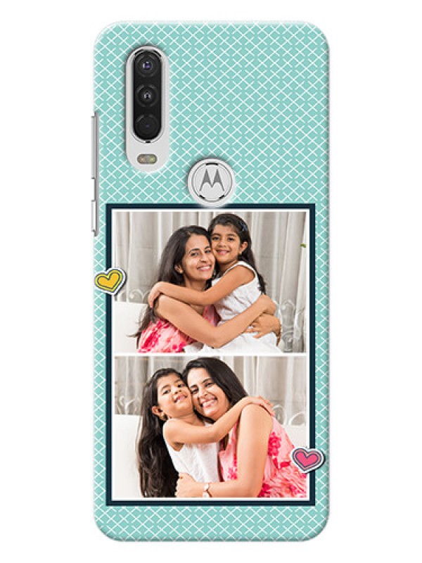 Custom Motorola One Action Custom Phone Cases: 2 Image Holder with Pattern Design