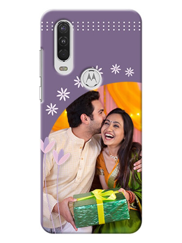 Custom Motorola One Action Phone covers for girls: lavender flowers design 