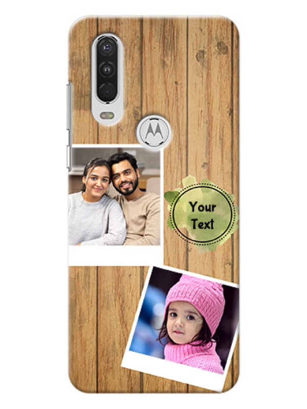 Custom Motorola One Action Custom Mobile Phone Covers: Wooden Texture Design