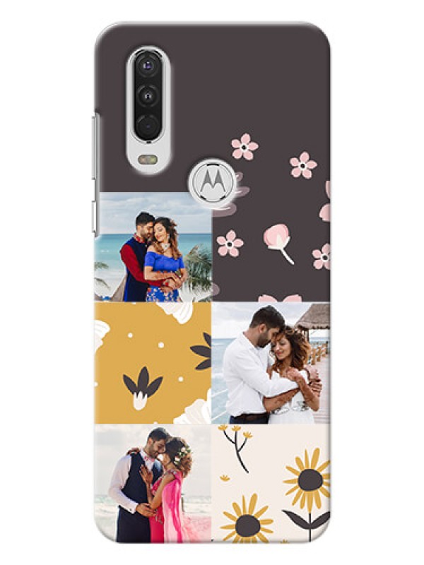 Custom Motorola One Action phone cases online: 3 Images with Floral Design