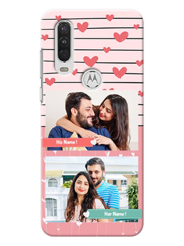 Custom Motorola One Action custom mobile covers: Photo with Heart Design