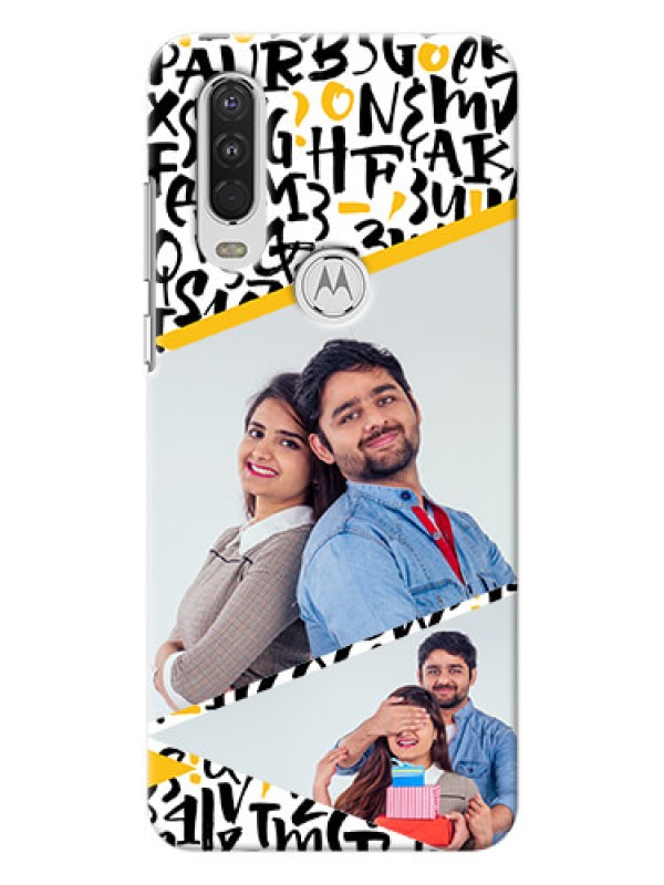 Custom Motorola One Action Phone Back Covers: Letters Pattern Design