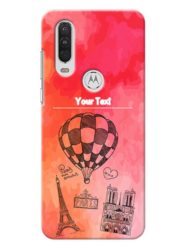 Custom Motorola One Action Personalized Mobile Covers: Paris Theme Design