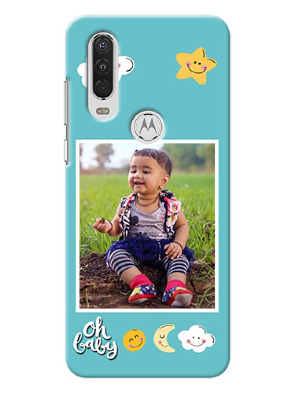 Custom Motorola One Action Personalised Phone Cases: Smiley Kids Stars Design