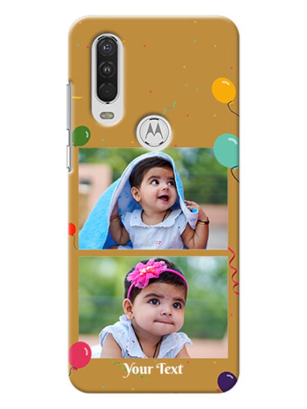 Custom Motorola One Action Phone Covers: Image Holder with Birthday Celebrations Design