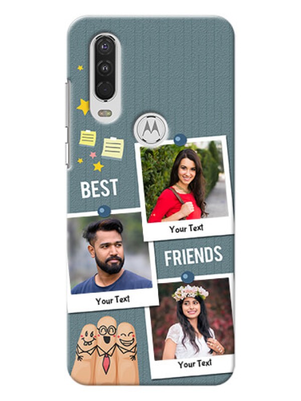Custom Motorola One Action Mobile Cases: Sticky Frames and Friendship Design