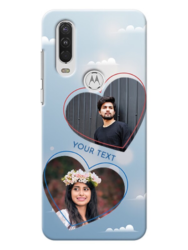 Custom Motorola One Action Phone Cases: Blue Color Couple Design 