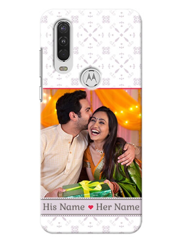 Custom Motorola One Action Phone Cases with Photo and Ethnic Design