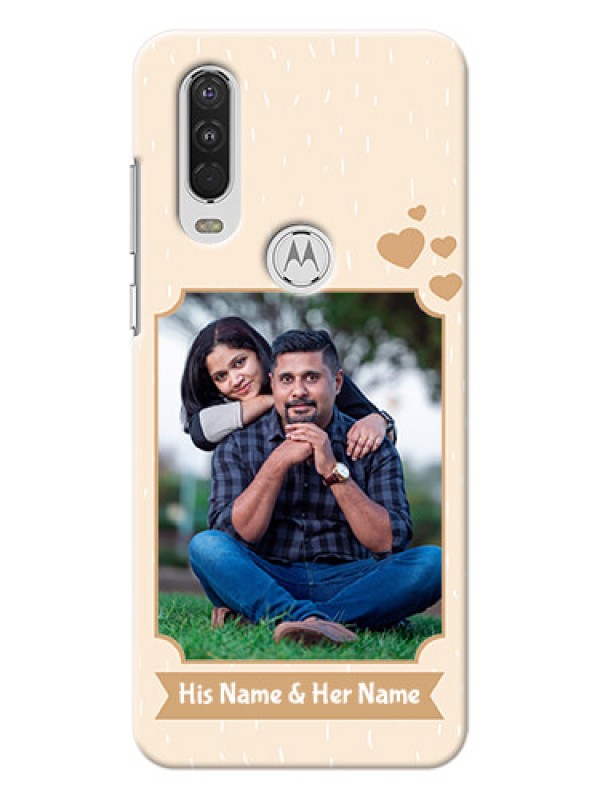 Custom Motorola One Action mobile phone cases with confetti love design 
