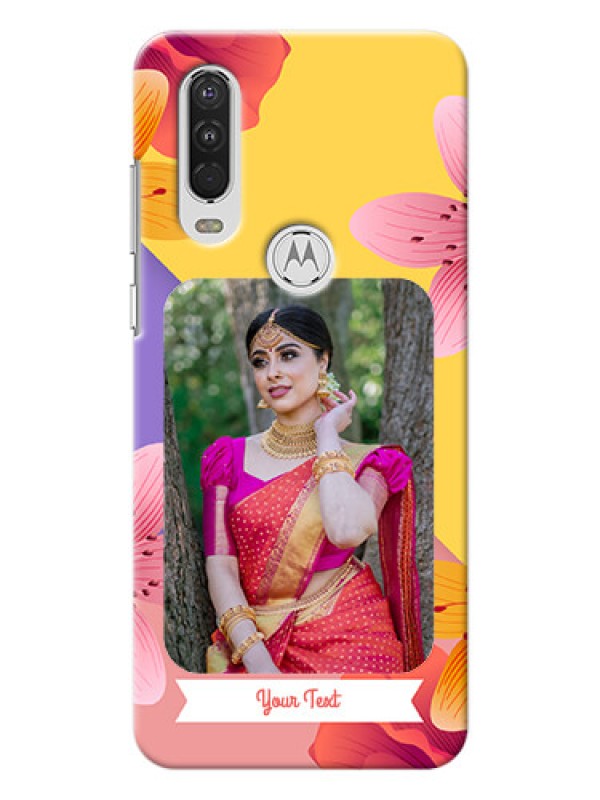 Custom Motorola One Action Mobile Covers: 3 Image With Vintage Floral Design