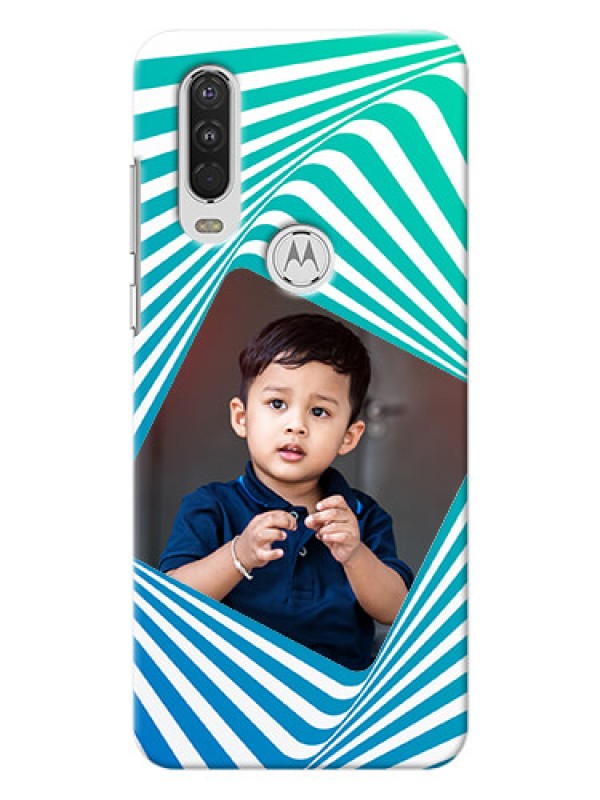 Custom Motorola One Action Personalised Mobile Covers: Abstract Spiral Design