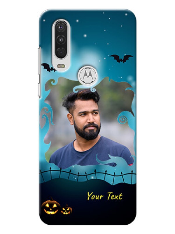 Custom Motorola One Action Personalised Phone Cases: Halloween frame design