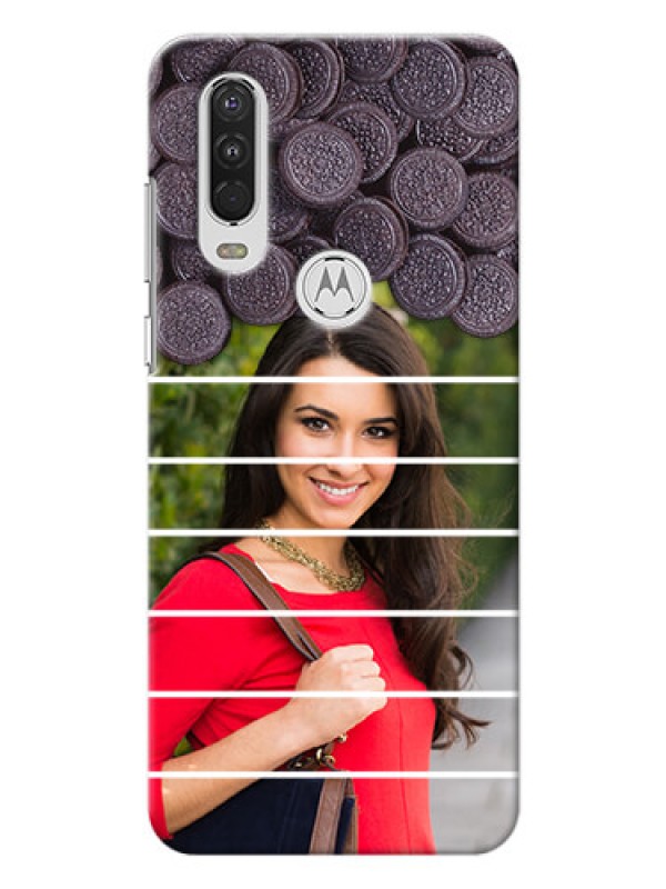 Custom Motorola One Action Custom Mobile Covers with Oreo Biscuit Design