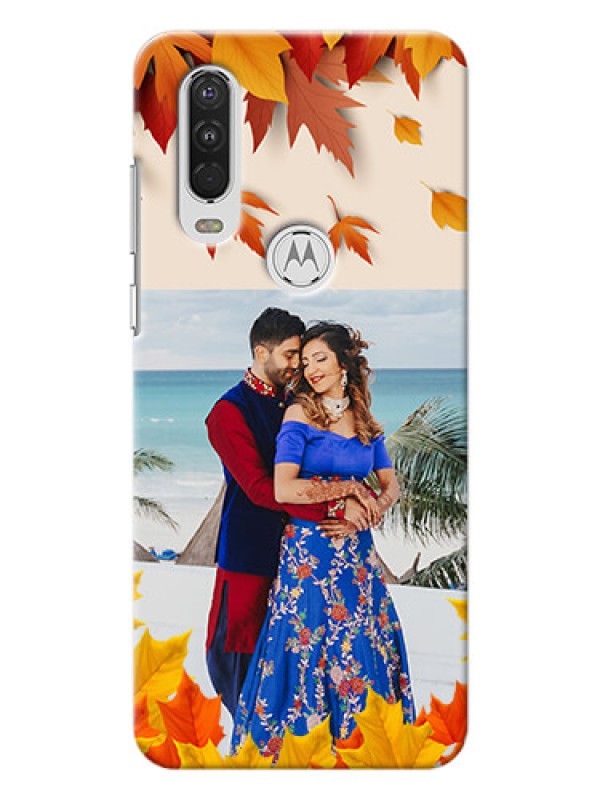 Custom Motorola One Action Mobile Phone Cases: Autumn Maple Leaves Design