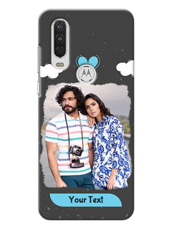 Custom Motorola One Action Mobile Back Covers: splashes with love doodles Design
