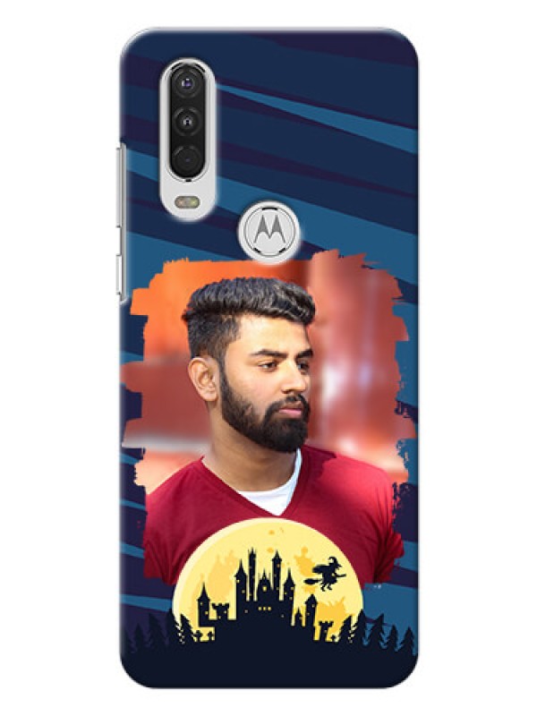 Custom Motorola One Action Back Covers: Halloween Witch Design 