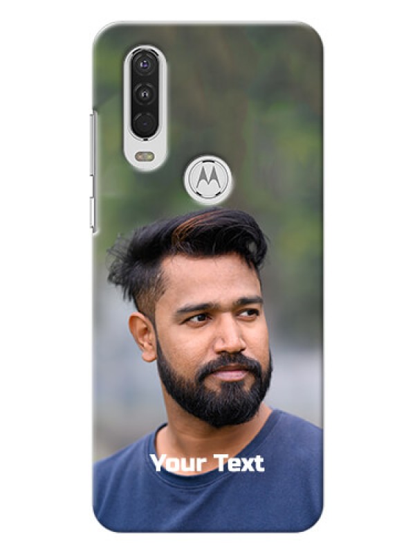 Custom Motorola One Action Mobile Cover: Photo with Text