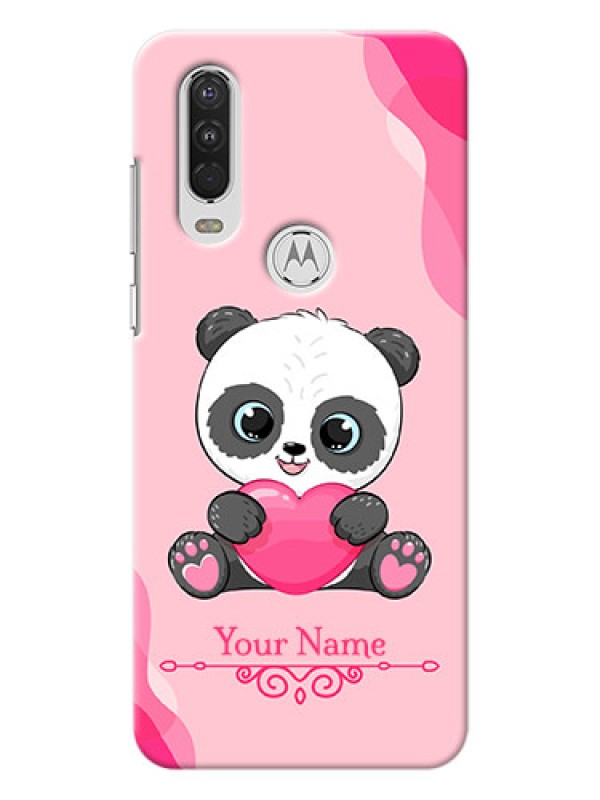 Custom Motorola One Action Mobile Back Covers: Cute Panda Design
