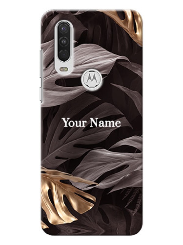 Custom Motorola One Action Mobile Back Covers: Wild Leaves digital paint Design