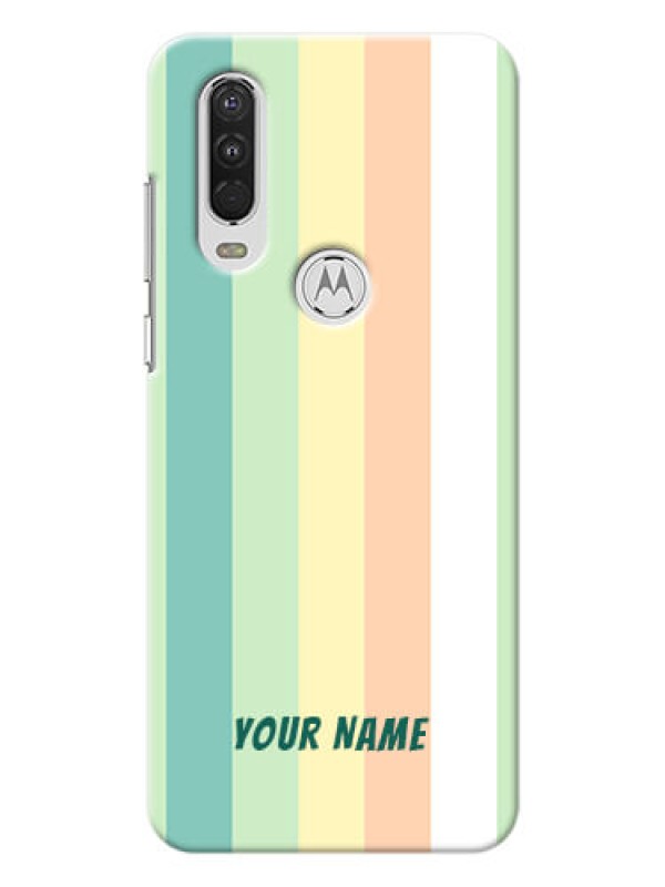 Custom Motorola One Action Back Covers: Multi-colour Stripes Design
