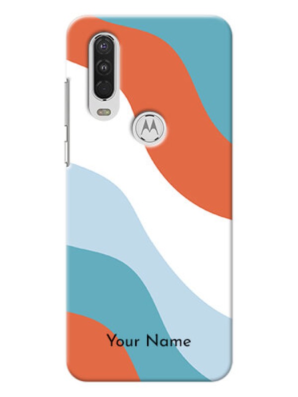Custom Motorola One Action Mobile Back Covers: coloured Waves Design