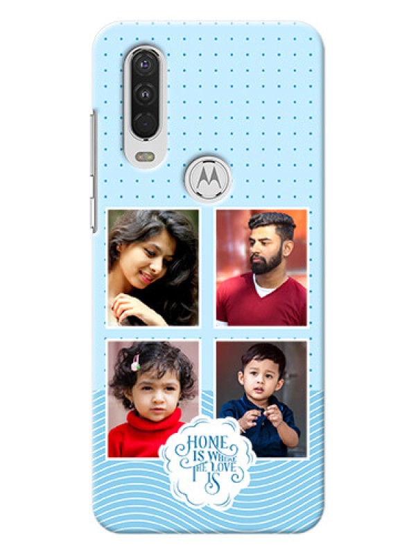 Custom Motorola One Action Custom Phone Covers: Cute love quote with 4 pic upload Design