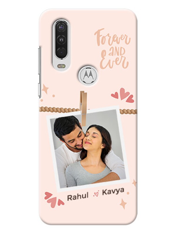 Custom Motorola One Action Phone Back Covers: Forever and ever love Design