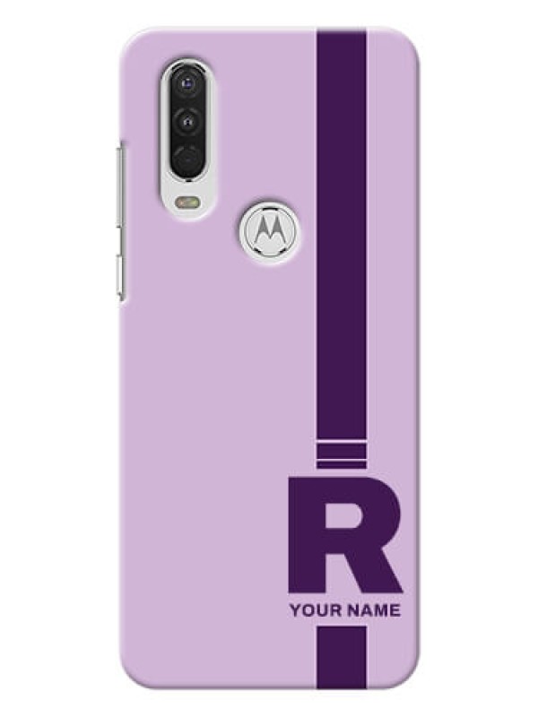 Custom Motorola One Action Custom Phone Covers: Simple dual tone stripe with name Design