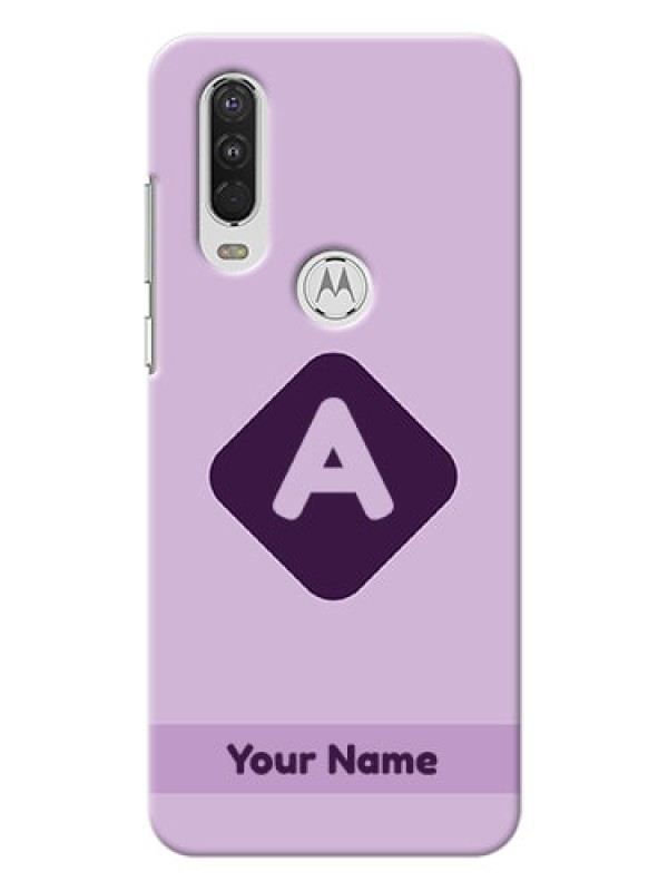 Custom Motorola One Action Custom Mobile Case with Custom Letter in curved badge Design