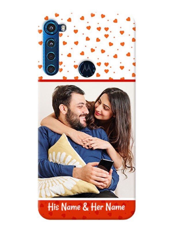 Custom Motorola One Fusion Plus Phone Back Covers: Orange Love Symbol Design
