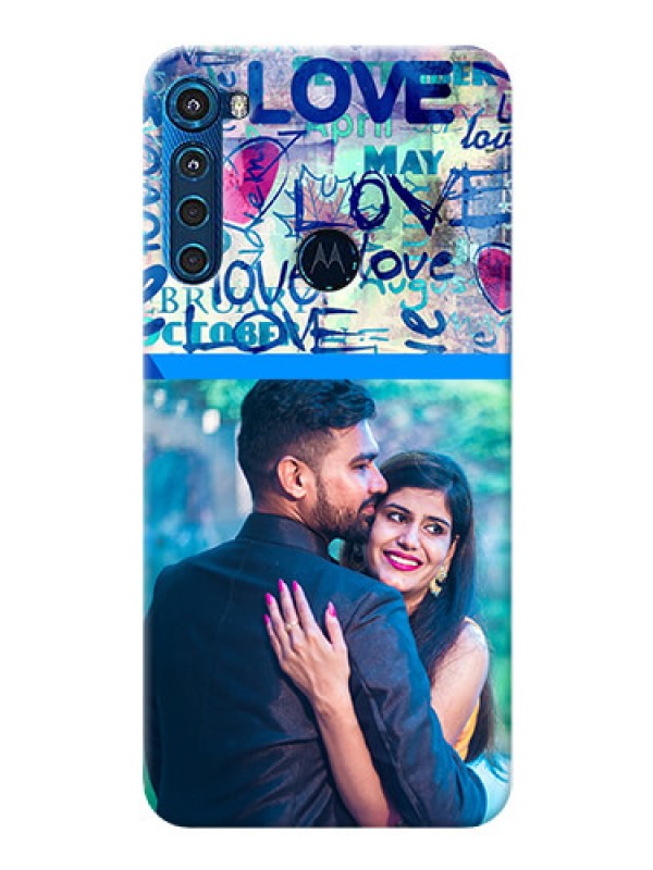 Custom Motorola One Fusion Plus Mobile Covers Online: Colorful Love Design
