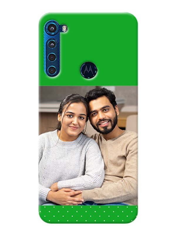 Custom Motorola One Fusion Plus Personalised mobile covers: Green Pattern Design