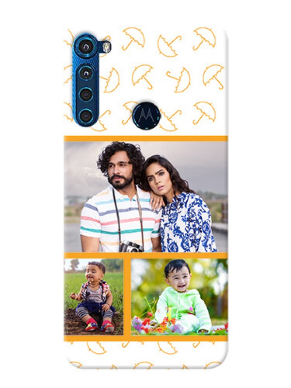 Custom Motorola One Fusion Plus Personalised Phone Cases: Yellow Pattern Design