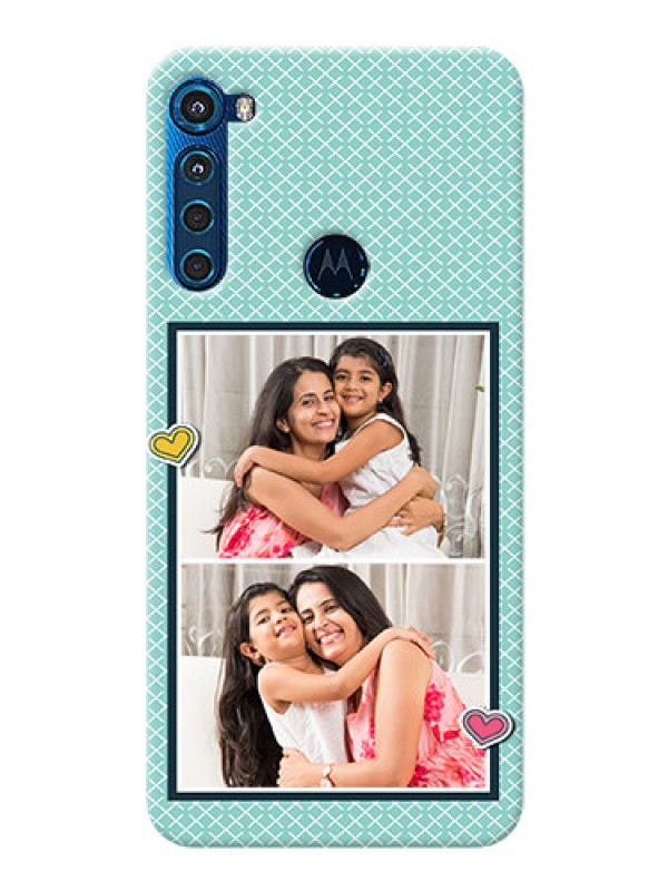 Custom Motorola One Fusion Plus Custom Phone Cases: 2 Image Holder with Pattern Design