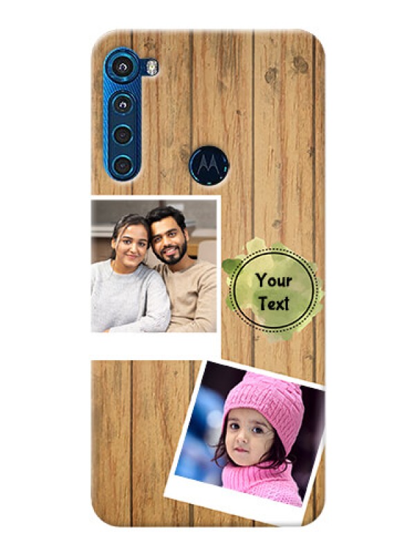 Custom Motorola One Fusion Plus Custom Mobile Phone Covers: Wooden Texture Design
