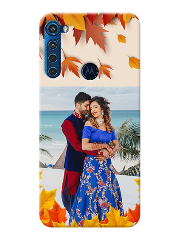 Custom Motorola One Fusion Plus Mobile Phone Cases: Autumn Maple Leaves Design
