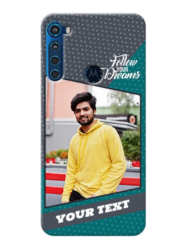 Custom Motorola One Fusion Plus Back Covers: Background Pattern Design with Quote
