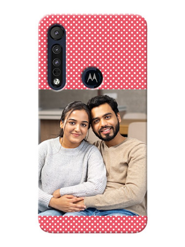 Custom Motorola One Macro Custom Mobile Case with White Dotted Design