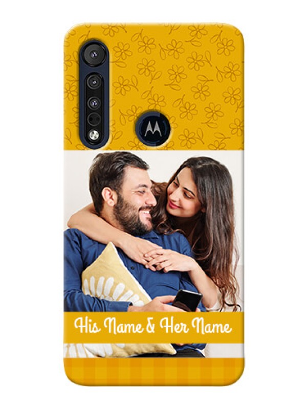 Custom Motorola One Macro mobile phone covers: Yellow Floral Design