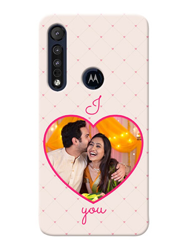 Custom Motorola One Macro Personalized Mobile Covers: Heart Shape Design