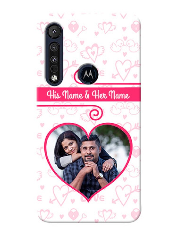 Custom Motorola One Macro Personalized Phone Cases: Heart Shape Love Design