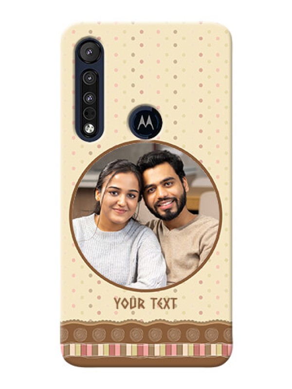 Custom Motorola One Macro Mobile Cases: Brown Dotted Mobile Case Design