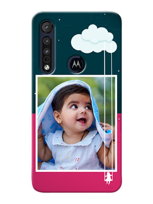 Custom Motorola One Macro custom phone covers: Cute Girl with Cloud Design