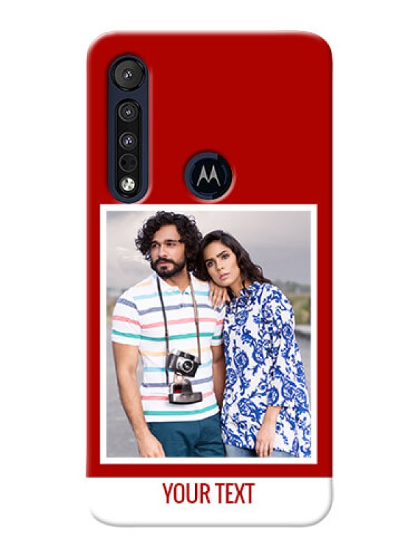 Custom Motorola One Macro mobile phone covers: Simple Red Color Design