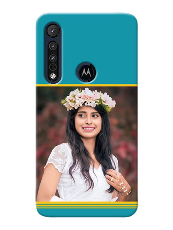Custom Motorola One Macro personalized phone covers: Yellow & Blue Design 