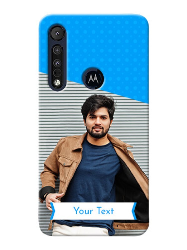 Custom Motorola One Macro Personalized Mobile Covers: Simple Blue Color Design