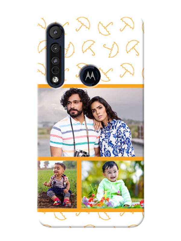 Custom Motorola One Macro Personalised Phone Cases: Yellow Pattern Design