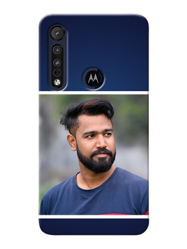 Custom Motorola One Macro Mobile Cases: Simple Royal Blue Design