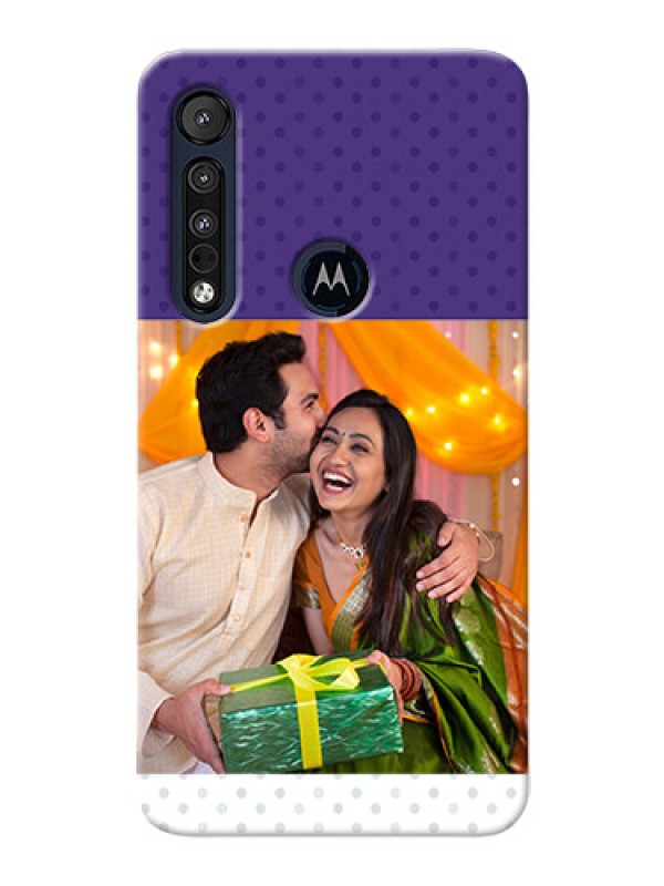 Custom Motorola One Macro mobile phone cases: Violet Pattern Design