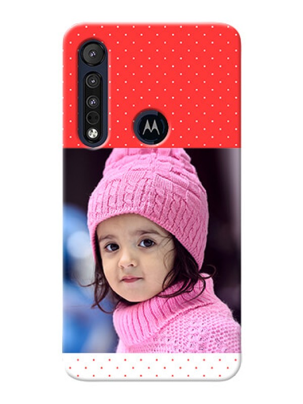 Custom Motorola One Macro personalised phone covers: Red Pattern Design